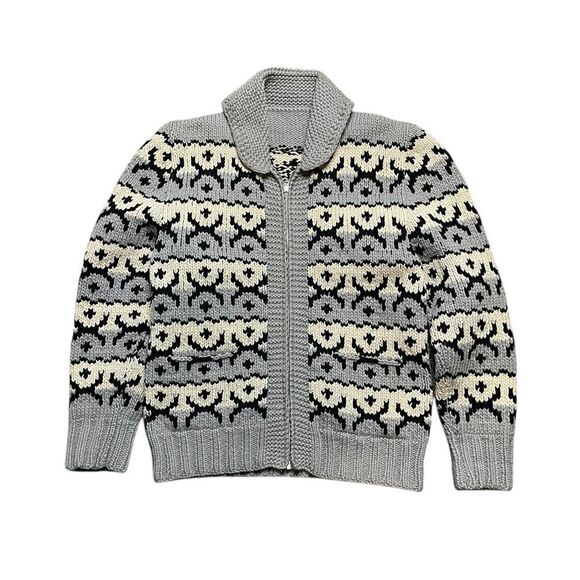 Vintage COWICHAN Sweater Jacket Full Zip Size Medium Estimated - Picture 1 of 7